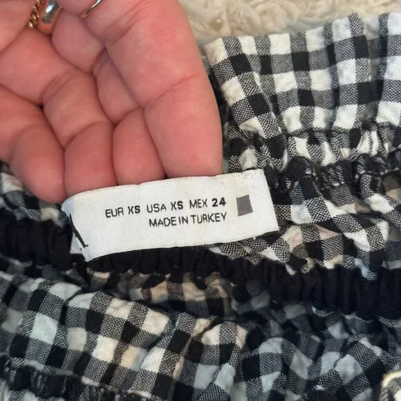 Zara Gingham Tube Top - Picture 2 of 5